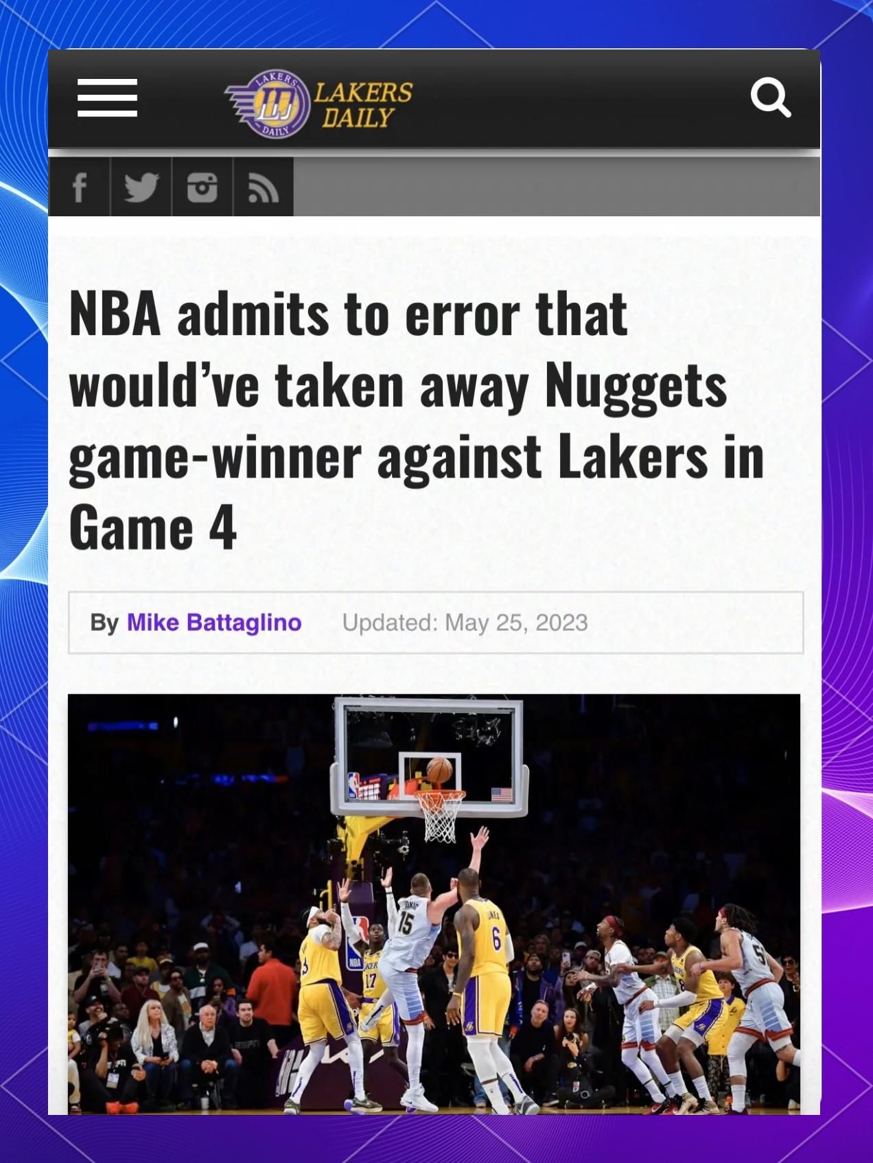 湖人队遭遇失败，詹姆斯失常成谜